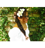 Ivory Orchid Hair Flowers 2 x