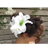 White Aloha Lily Hair Flower 2 x