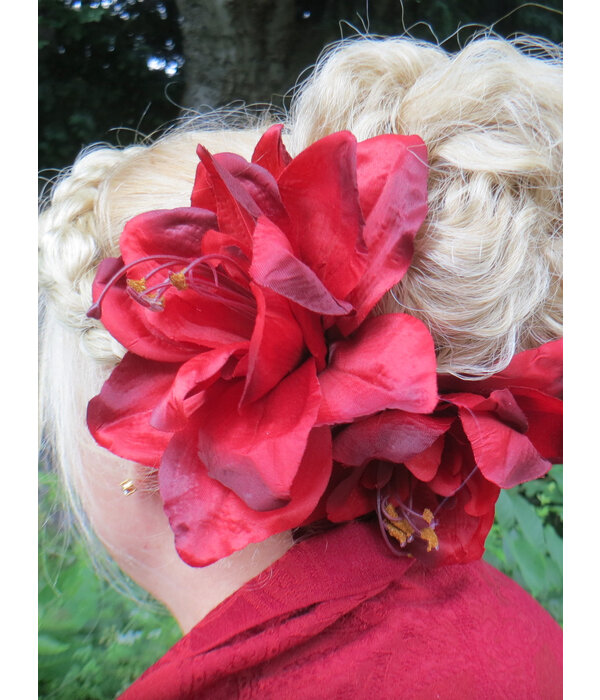 Flamenco Amaryllis Hair Flower 2 x