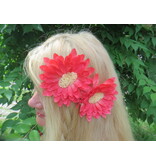 Coral Cameo Hair Flower 2 x