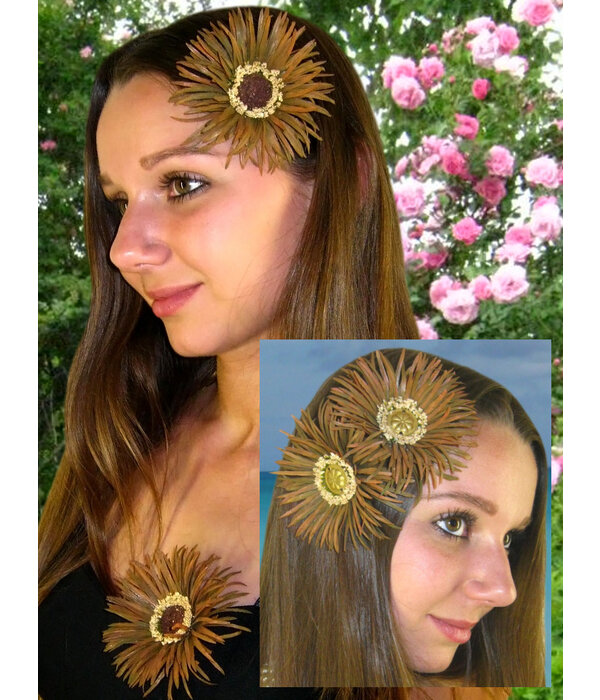 Brown Boho Daisy Hair Flowers