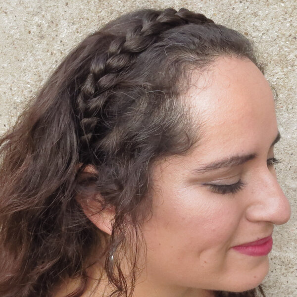 Messy French Braid Headband, flat & slim