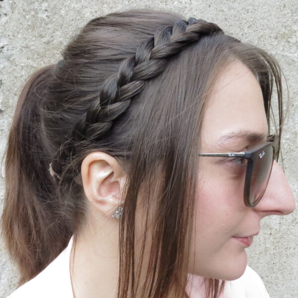 French Braid Headband flat, S, straight hair