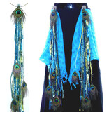 Mermaid Peacock hip & hair tassel clip/ yarn fall