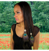 Tribal Fusion Peacock Feather Hair Piece