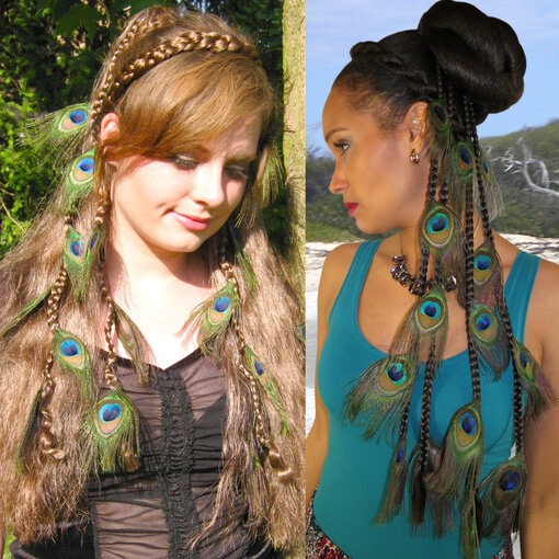 Peacock Hairpiece, 7, 9 or 11 Feathers