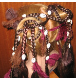 Hair fall pair Gypsy Magician M feathers & cowries