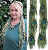 Golden Elf (Peacock) yarn falls & tassels