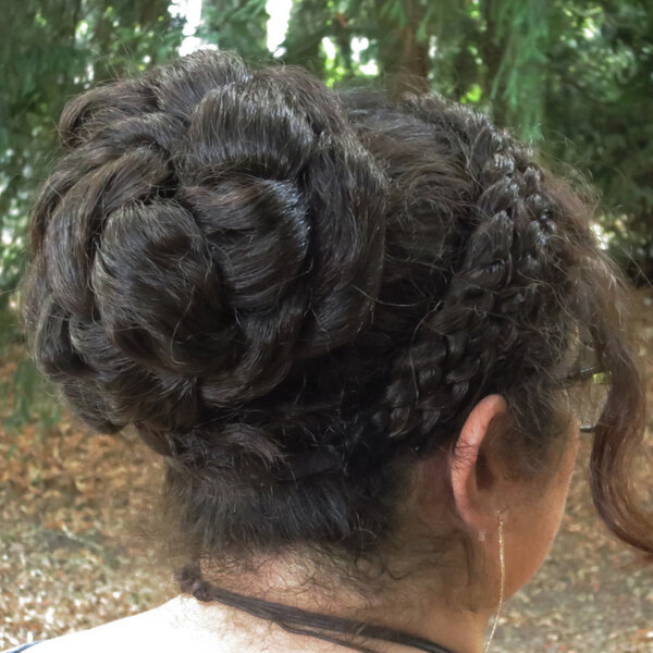 Natural Large Messy Chignon braided