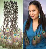 Clip-in Braids with Peacock Feathers