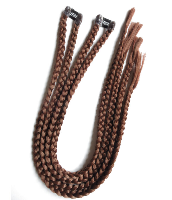 Clip-In Braids, straight, dark copper blend