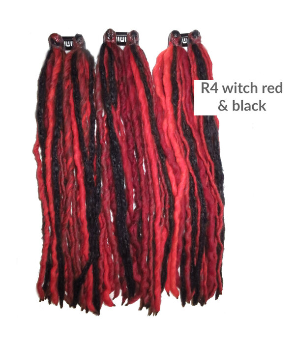 Gothic Clip-in Dreads BLACK-COLORFUL