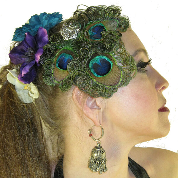 Peacock Silver Flower Headpiece