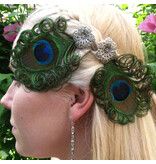 Peacock Hair Jewelry Silver Flower