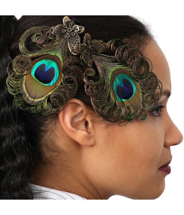 Peacock Feather Butterfly Fascinator