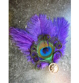 Ostrich & Peacock Feather Fascinator Flora