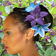 Hair Flower Set Lilies blue & purple