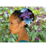 Hair Flower Set Lilies blue & purple