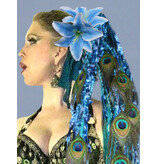 Hair Flower Set Lilies blue & purple
