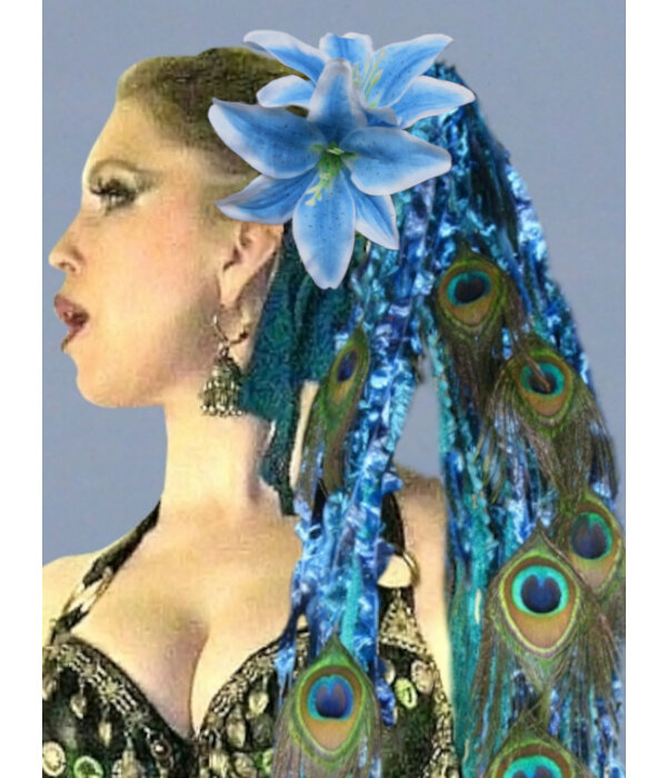 Hair Flower Set Lilies blue & purple