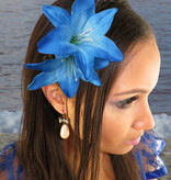 Hair Flower Set Lilies blue & purple