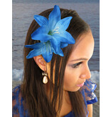 Hair Flower Set Lilies blue & purple