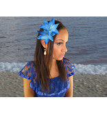 Hair Flower Set Lilies blue & purple