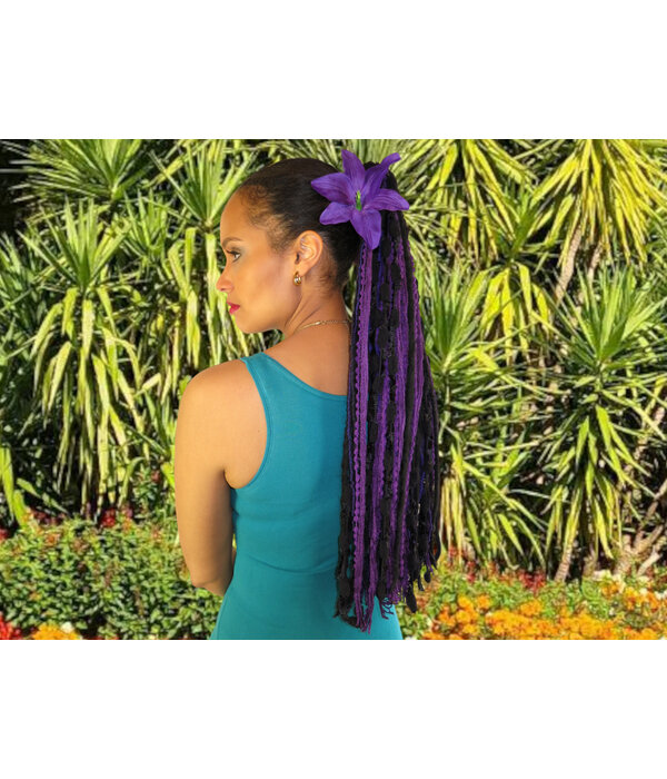 Hair Flower Set Lilies blue & purple