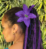 Hair Flower Set Lilies blue & purple