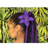 Hair Flower Set Lilies blue & purple