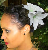 Lily Hair Flowers White Ivory