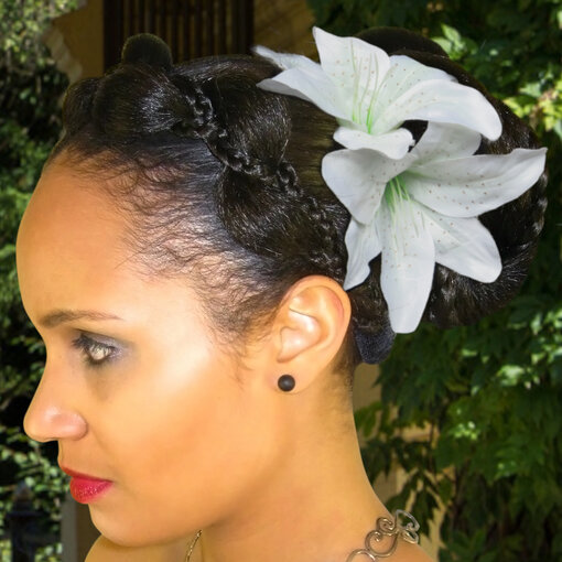 Lily Hair Flowers White Ivory