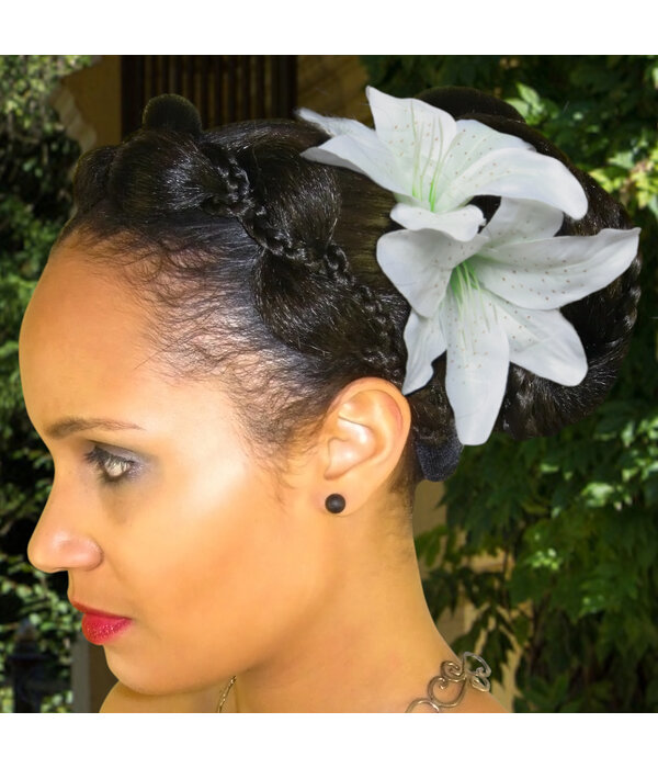 Lily Hair Flowers White Ivory