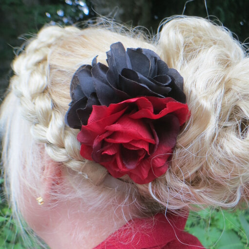Roses Hair Flowers black dark red