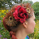 Brown Red Boho Hair Flowers