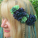 Fairy Hair Flowers Green Blue Teal