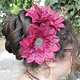 Pink Wine Dahlia Hair Flowers 2 x