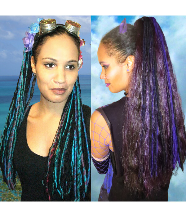 Gothic Clip-in Dreads BLACK-COLORFUL
