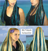 Gothic Clip-in Dreads BLACK-COLORFUL