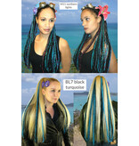 Gothic Clip-in Dreads BLACK-COLORFUL