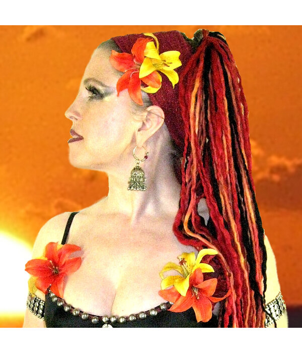 Gipsy Double Lily Hair Flower 2 x