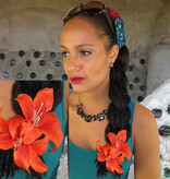 Orange Double Lily Hair Flower 2 x