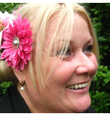 Pink Button Hair Flower 2 x