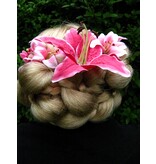 Dark Pink Lily Hair Flower 2 x