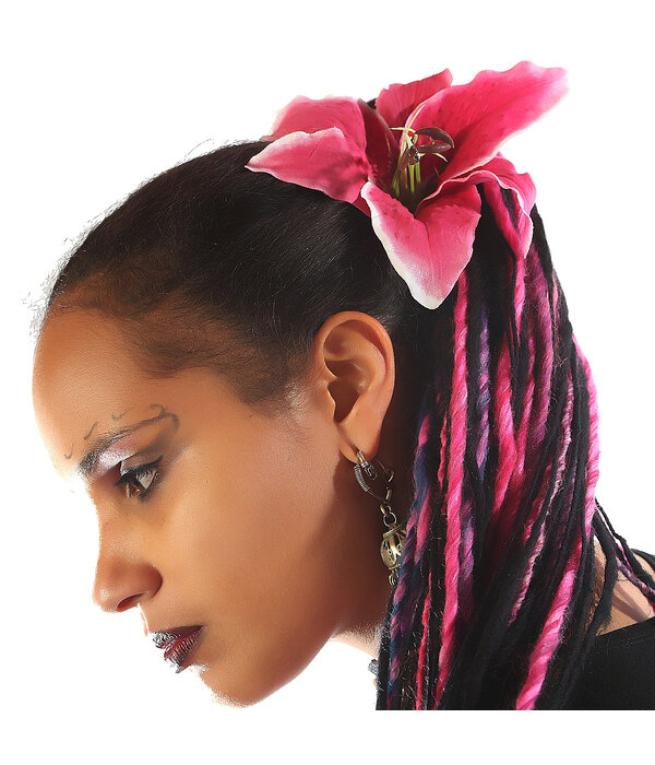Dark Pink Lily Hair Flower 2 x