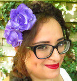 Purple Rose Hair Flowers 2 x