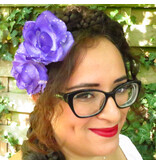 Purple Rose Hair Flowers 2 x
