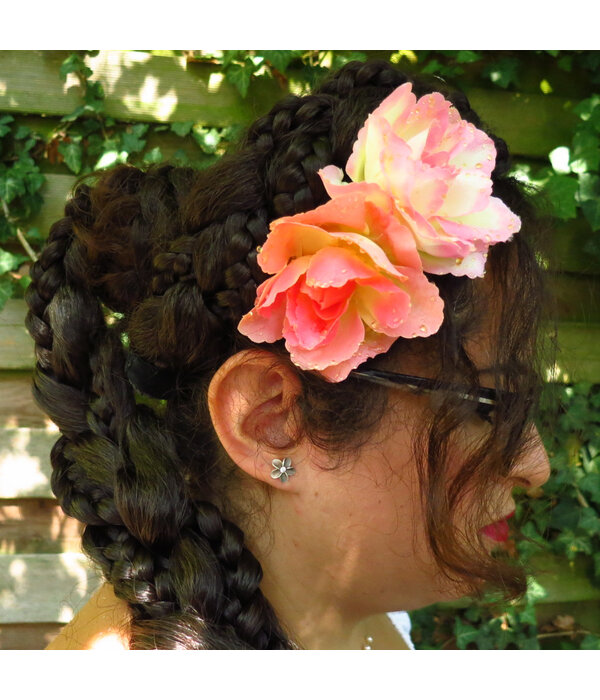 Boho Rose Hair Flowers apricot antique pink