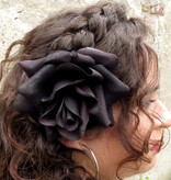Black Velvet Rose Hair Flower 2 x Black Velvet Rose Hair Flower 2 x