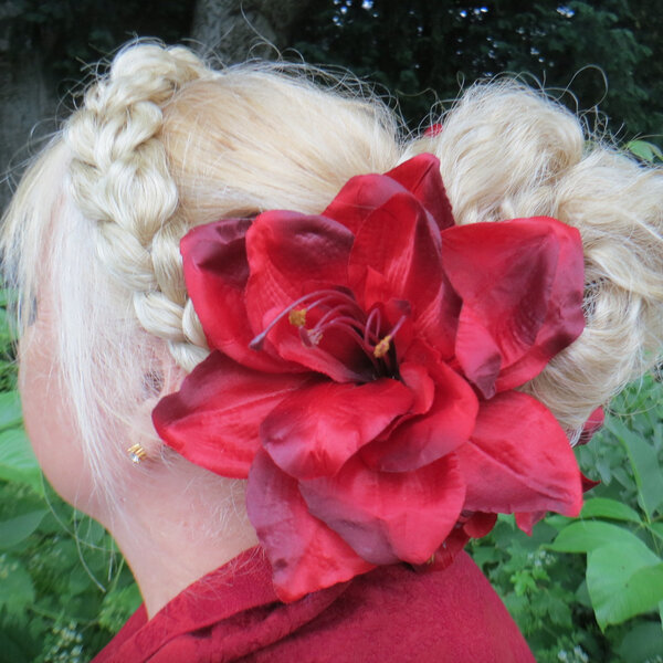 Flamenco Amaryllis Hair Flower 2 x